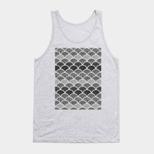 1980s modern preppy chic  black and white mermaid scale Tank Top